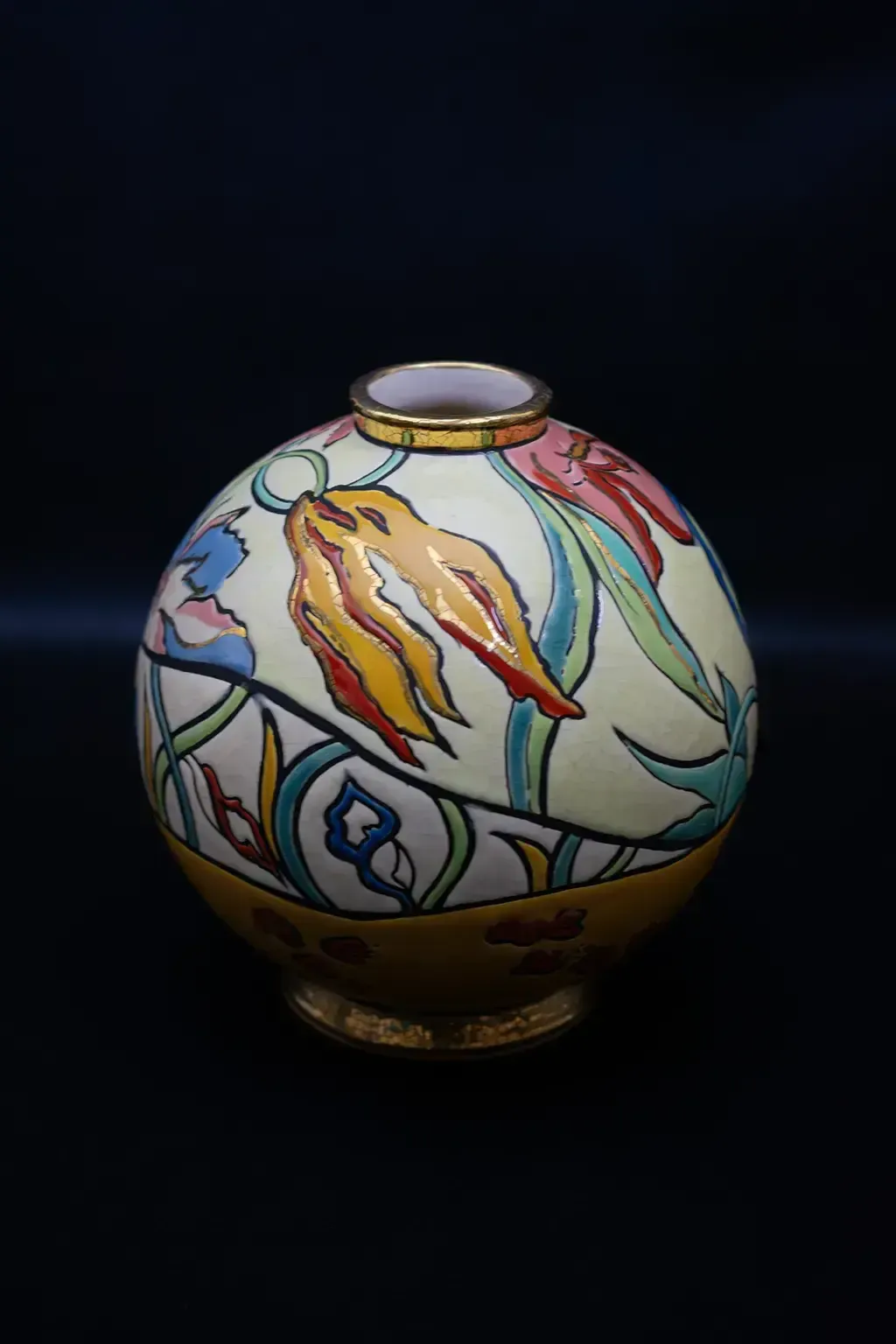 Vase sphérique « Bagatelle » en émaux de Longwy photo 900.0