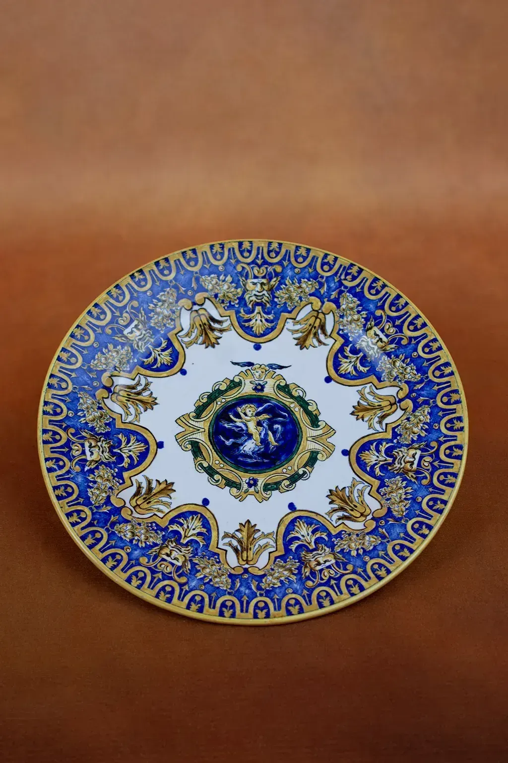 19th Century Gien Faience Plate In The Italian Renaissance Style photo Home Decor