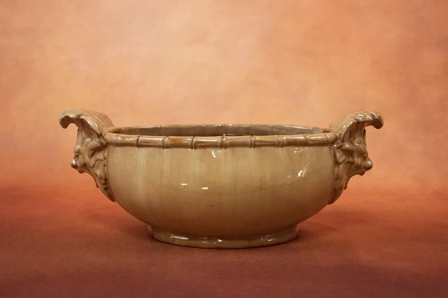 Clément Massier Planter With Enamelled Earthenware Mascarons   Late 19th Century Vallauris Ceramic photo furniture