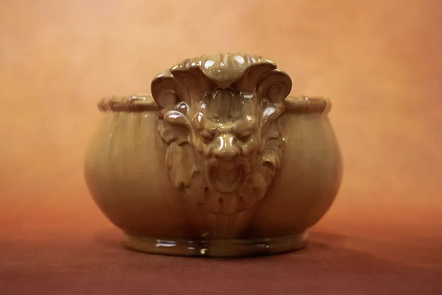Clément Massier Planter With Enamelled Earthenware Mascarons   Late 19th Century Vallauris Ceramic photo buy