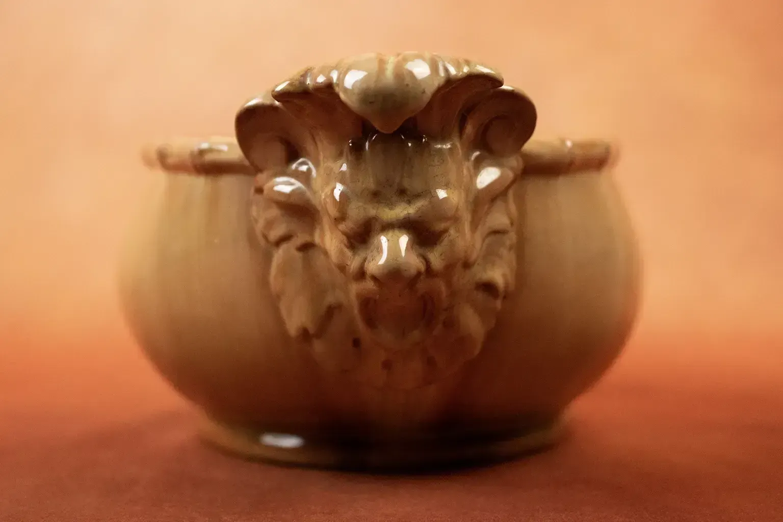 photo buy Clément Massier Planter With Enamelled Earthenware Mascarons   Late 19th Century Vallauris Ceramic