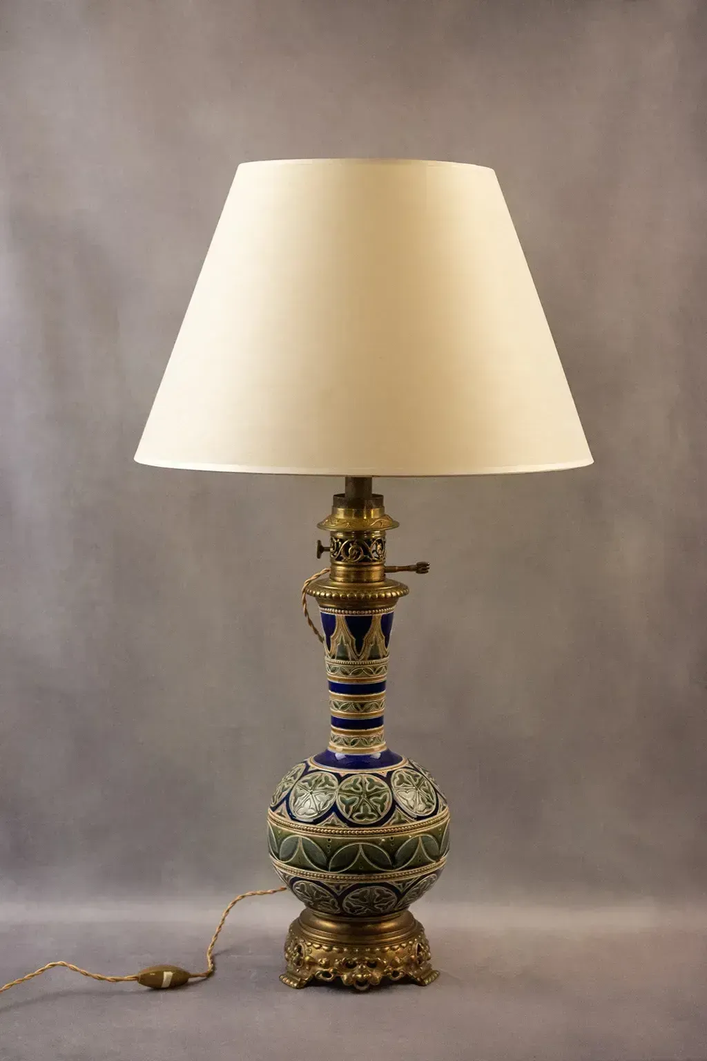 Pair Of Longwy Vases Mounted As Lamps, Late 19th Century photo 800.0
