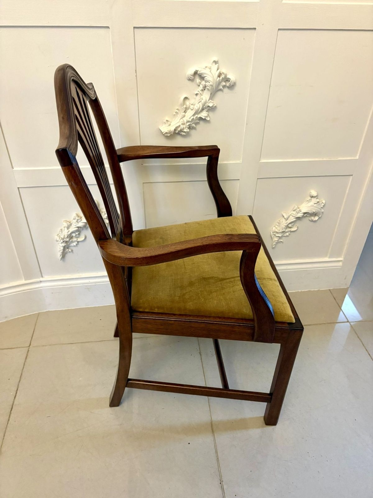 Quality Set Of 12 Antique Mahogany Hepplewhite Style Dining Chairs photo furniture