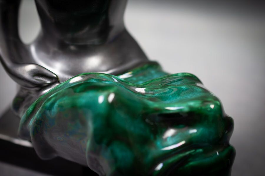 photo for sale “Lady”, Ceramic Sculpture Of A Seated Woman By Jitka Forejtova