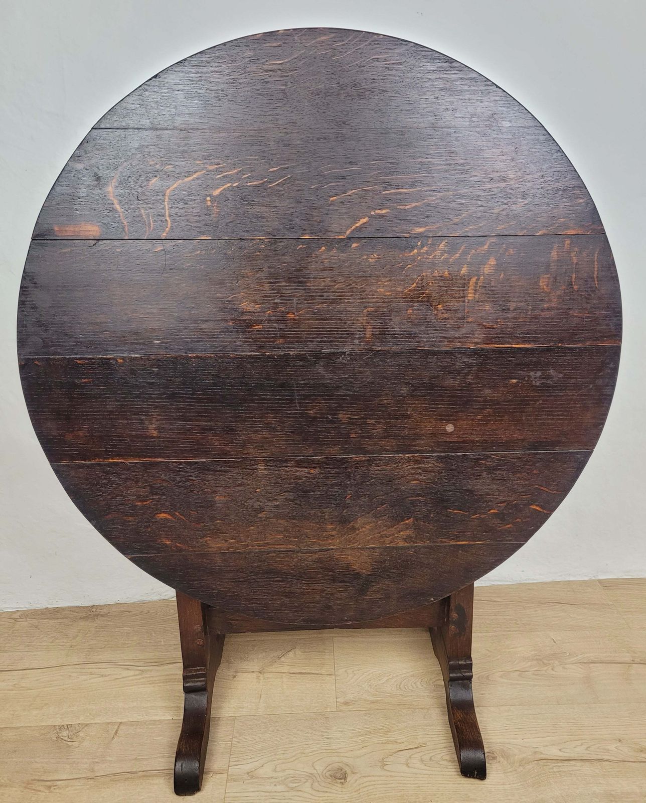 photo vintage Vigneron Wine Tasting Table French Tilt Top Oak 19th Century