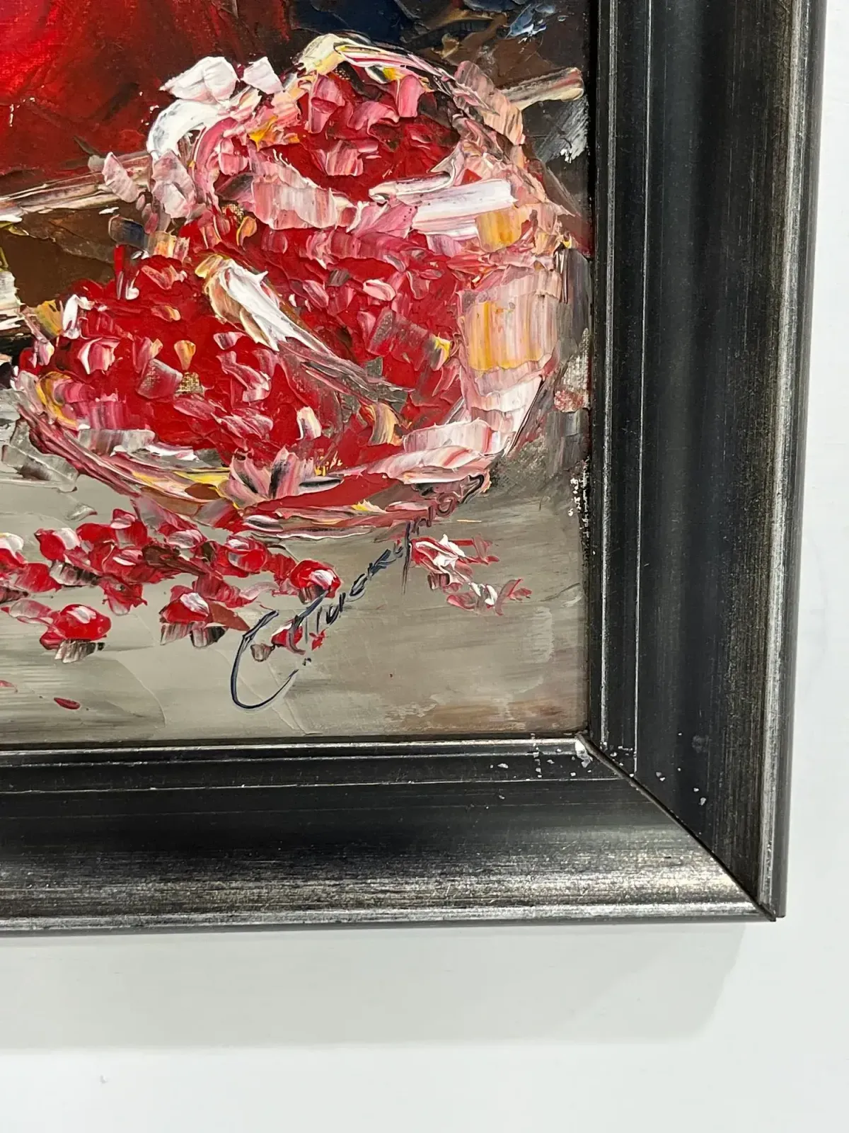 "Still Life With Wine And Pomegranates" Painting photo furniture
