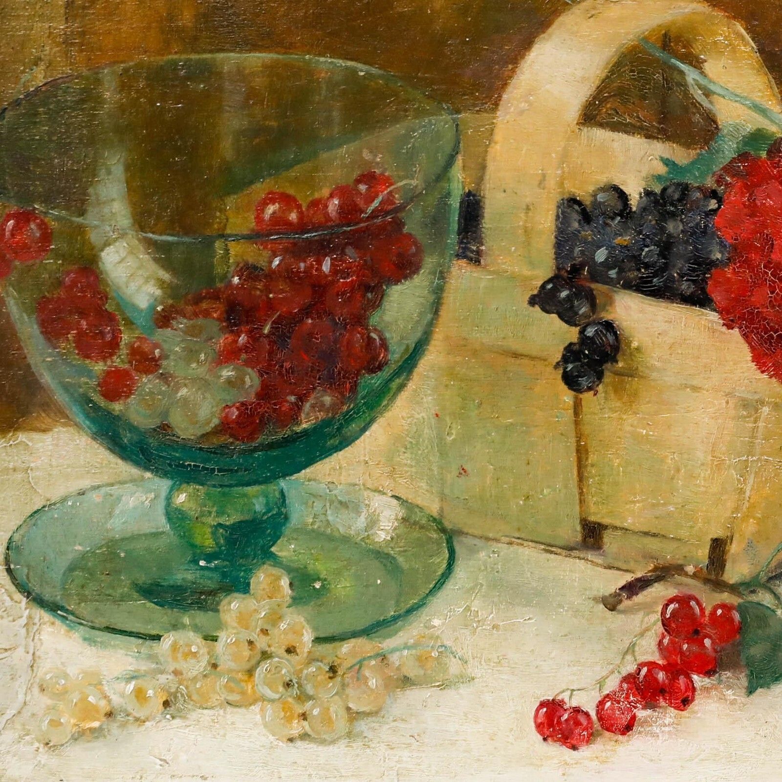 Dorothy M. Roberts   Framed Mid 20th Century Oil, Still Life With Redcurrants photo Art