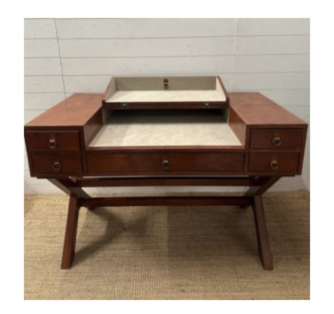 Beautiful Leather Campaign Desk