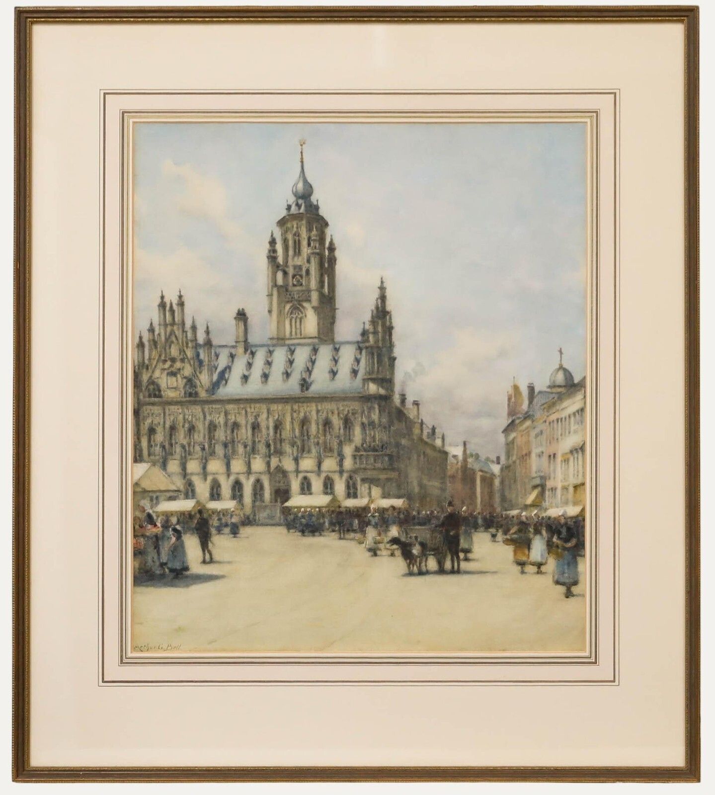 Arthur G. Bell (1849 1916)   Late 19th Century Watercolour, Middelburg Town Hall