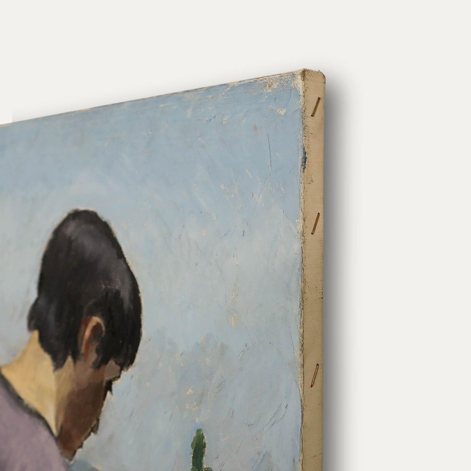 Georges Joubin (1888 1983)   Mid 20th Century Oil, Reading Outside photo vinterior