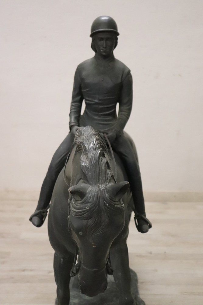 photo for sale Horse And Jockey, Early 20th Century, Bronze