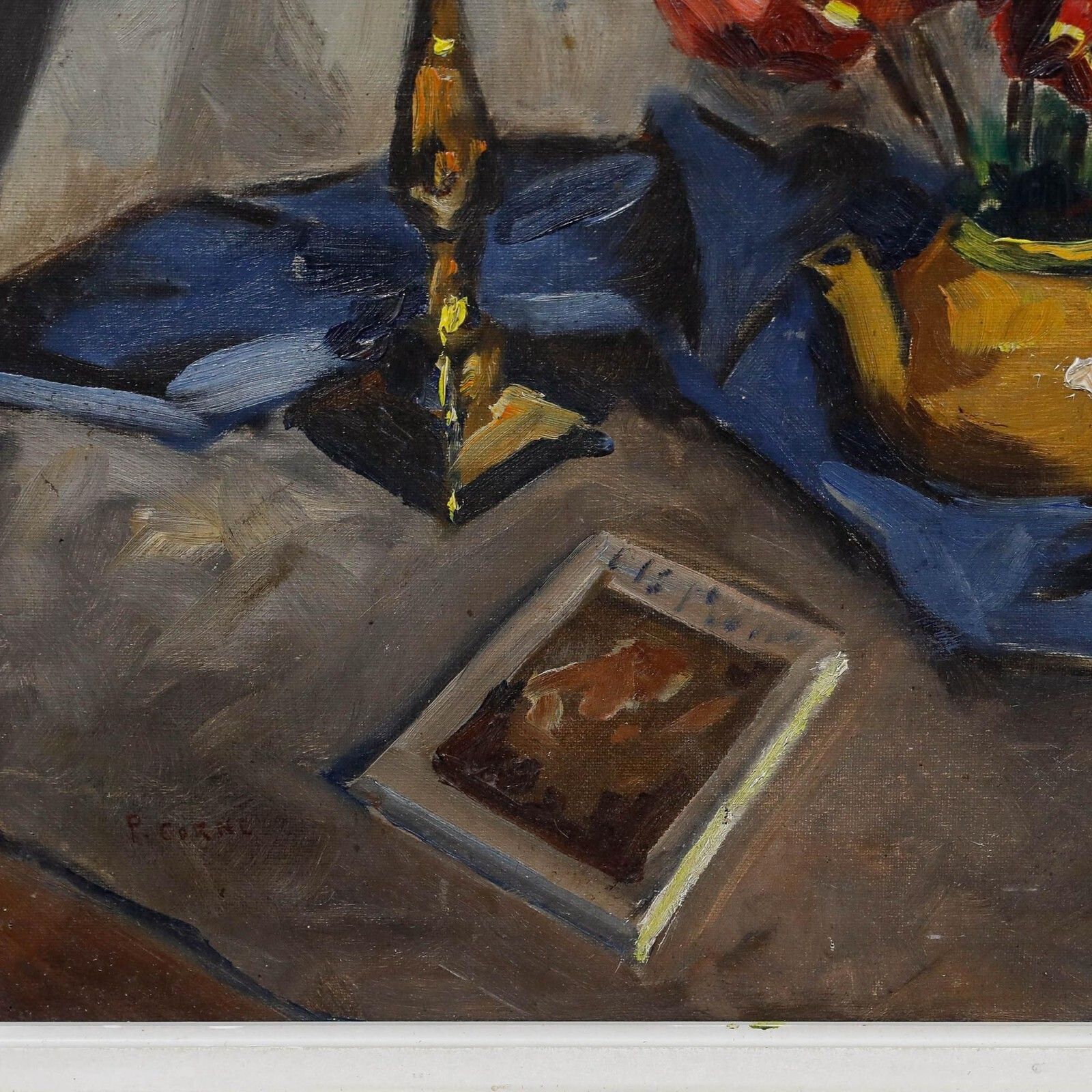 Pierre Cornu (1895 1996)   Framed Mid 20th Century Oil, Still Life With Cyclamen photo vinterior