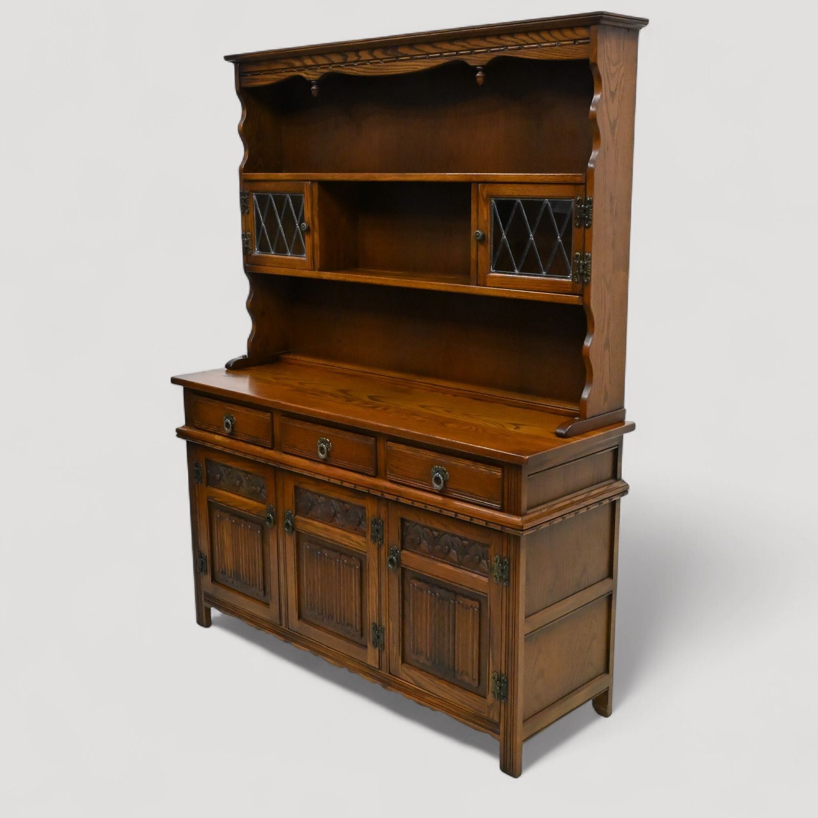 photo for sale Old Charm Oak Dresser In Tudor Brown 4ft 6" Wide Door & Drawer Free Uk Delivery*