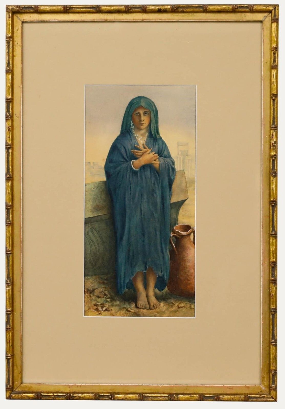 After William Adolphe Bouguereau (1825 1905)   Watercolour, Young Fellah Girl
