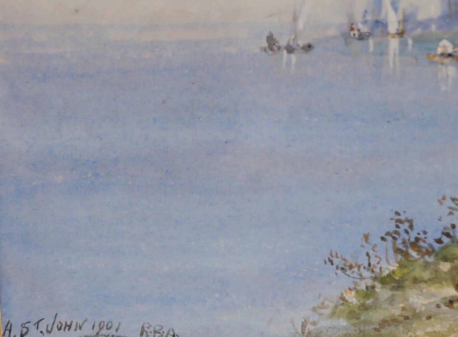 Edwin St John (1878 1961)   1901 Watercolour, View Of The Town photo vinterior