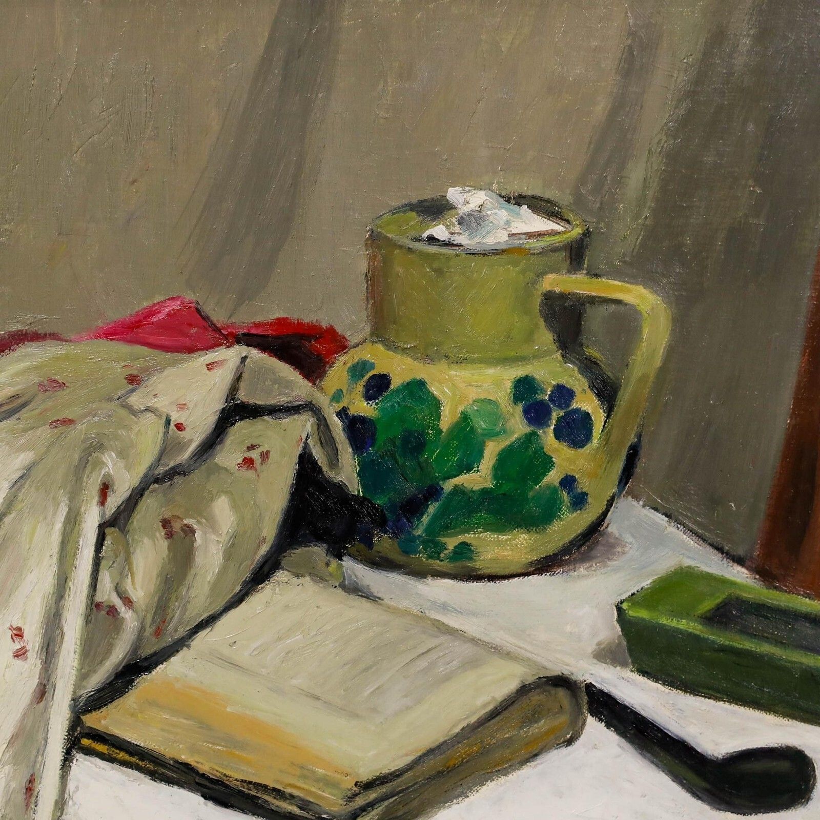 Georges Joubin (1888 1983)   20th Century Oil, Still Life With Fabric photo Art