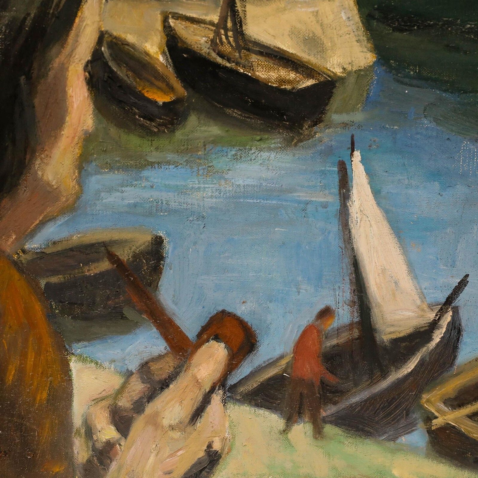 Georges Joubin (1888 1983)   20th Century Oil, View Of The Harbour photo Art