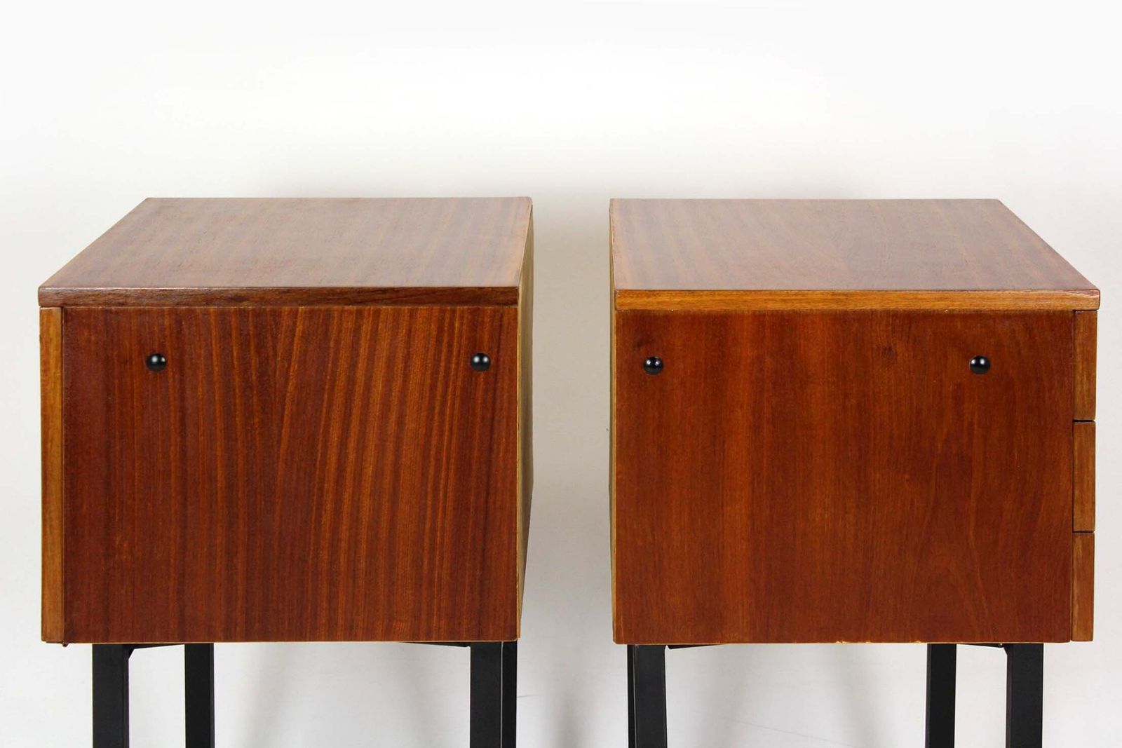 Mid Century Mahogany Nightstands By Up Závody, Czechoslovakia, 1970s, Set Of 2 photo vintage