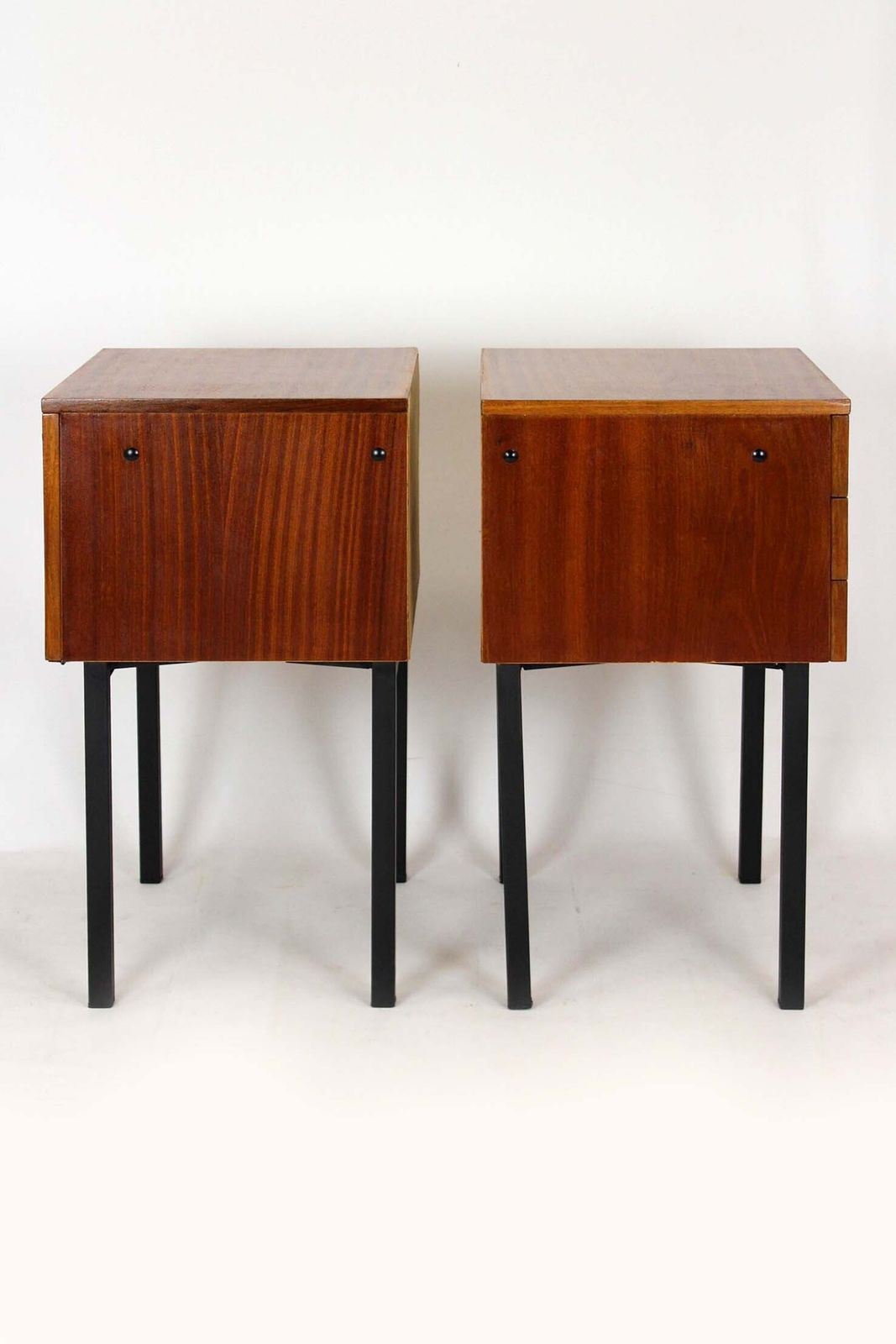 photo vintage Mid Century Mahogany Nightstands By Up Závody, Czechoslovakia, 1970s, Set Of 2