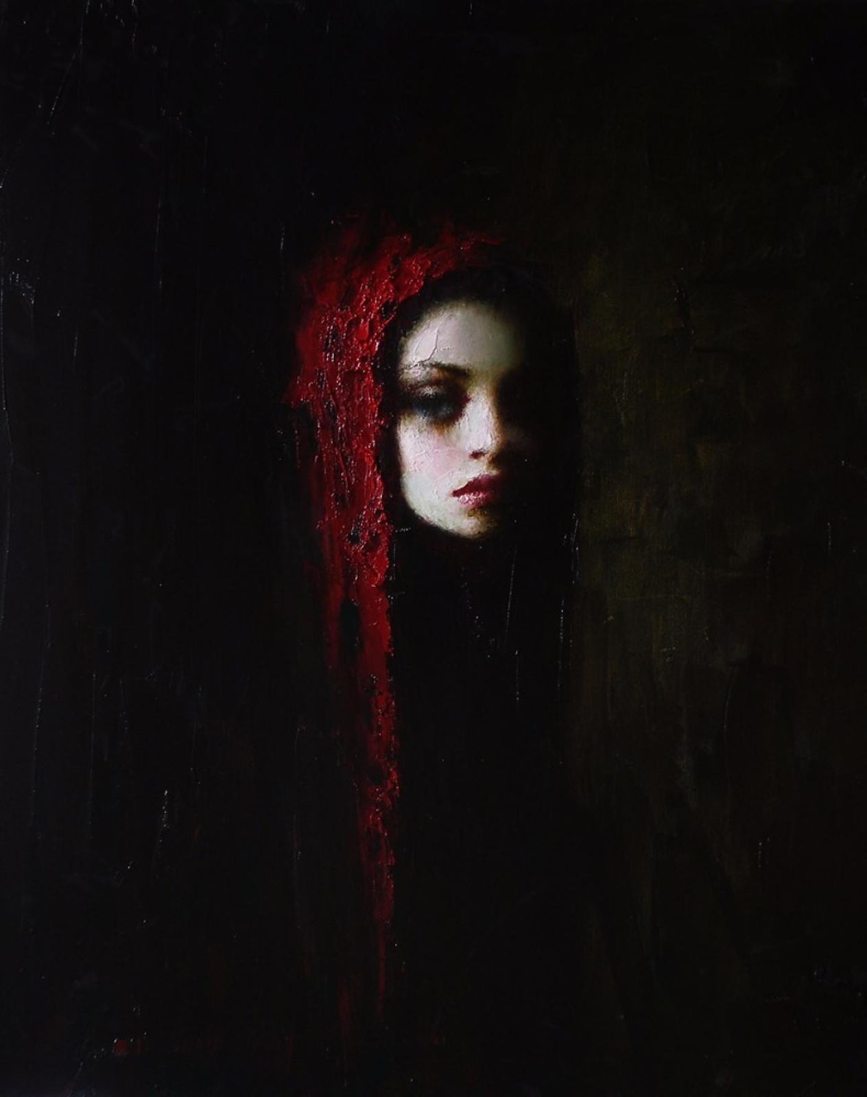 "Mia" Oil On Canvas Painting, Mid 20th Century