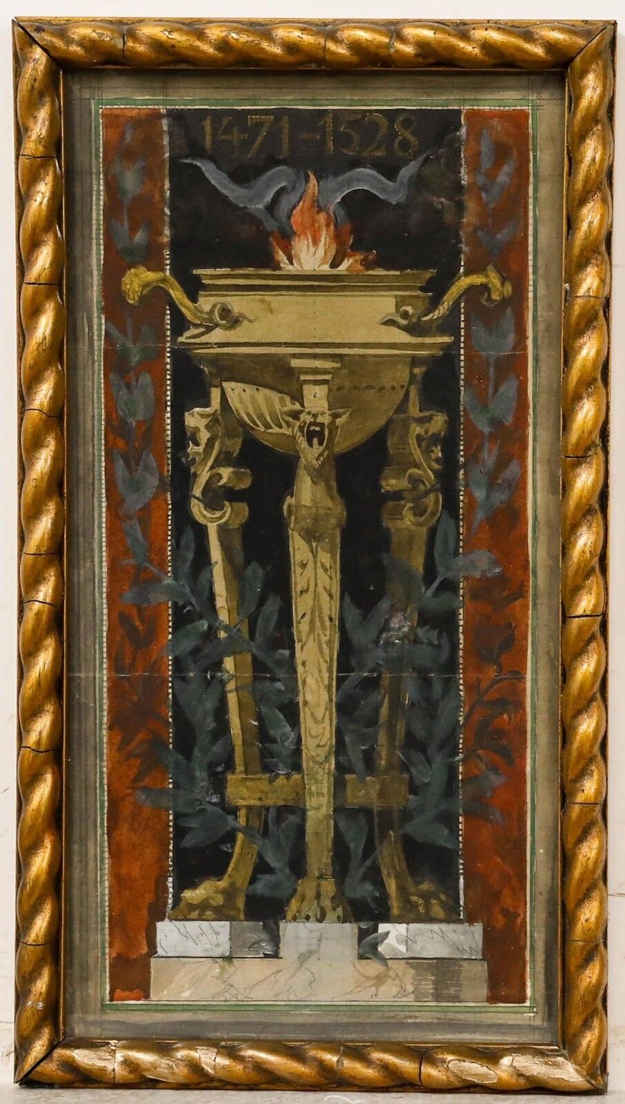Adolf Schill (1848 1911)   Late 19th Century Watercolour, Memorial To Dürer II photo furniture