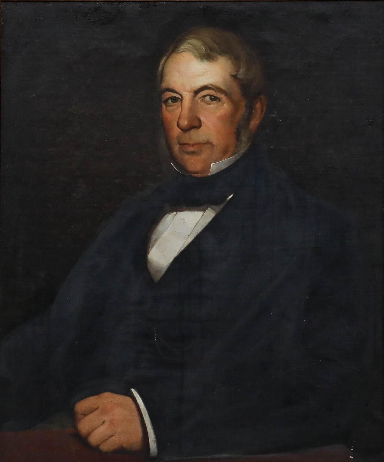 English School 19th Century Oil   Portrait Of A Gentleman photo furniture