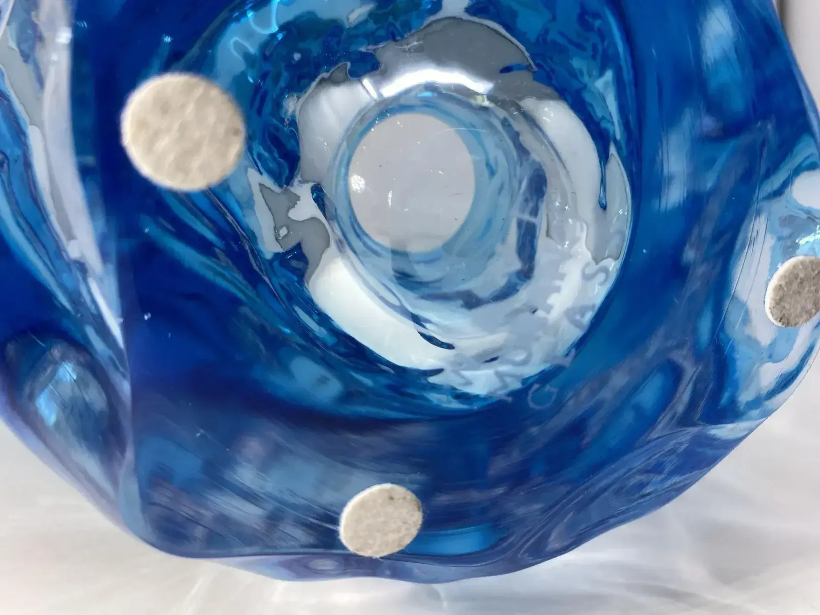 Aquamarine Murano Glass Centerpiece Vase photo 1795.0