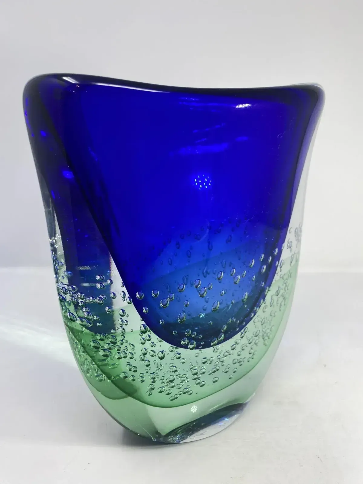 Sommerso Murano Glass Vase By Rossi photo for sale