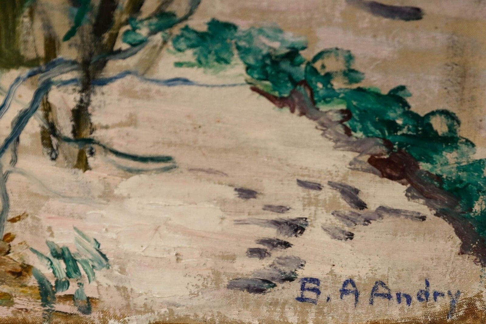 B.A. Andry   Mid 20th Century Oil, City From The Hill photo vinterior