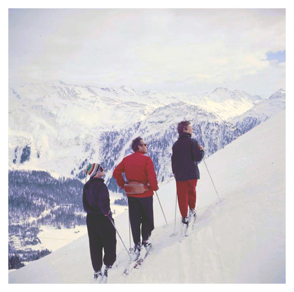 Toni Frissell 'Skiers On The Piste' Archival Pigment Print Framed In Black