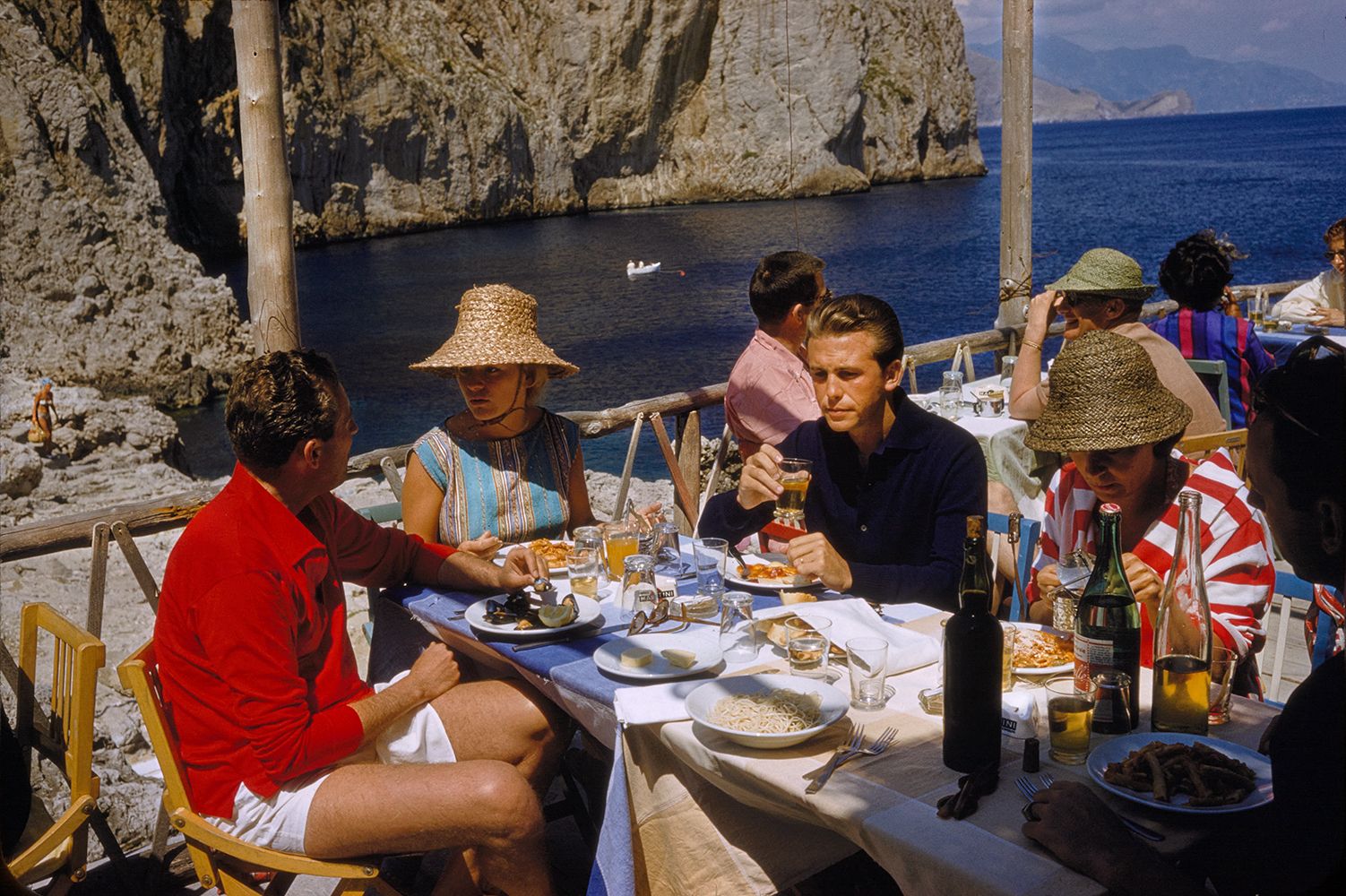 Toni Frissell 'Dining On Capri' Archival Pigment Print Framed In White