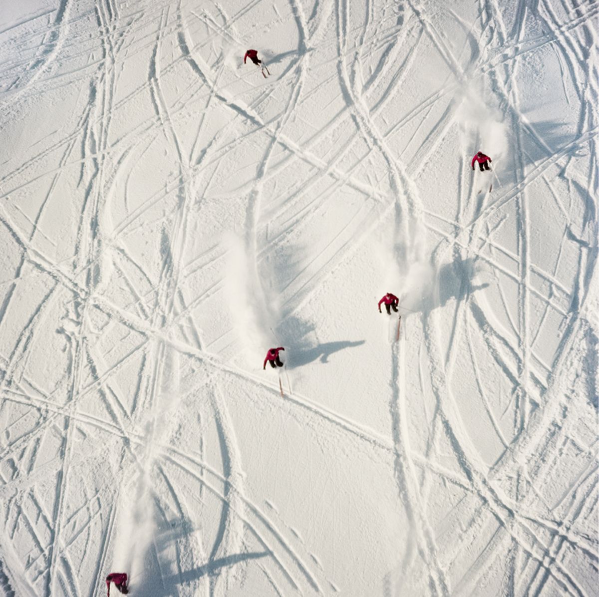 Toni Frissell 'Switzerland Skiers' Archival Pigment Print Framed In Brown