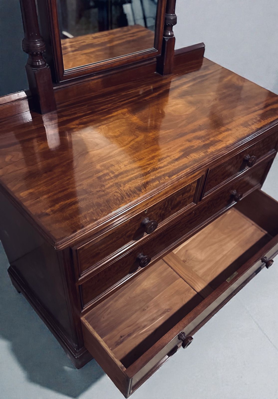Restored Victorian Chest Of Drawers Dresser With Mirror Gillows 1880s photo furniture