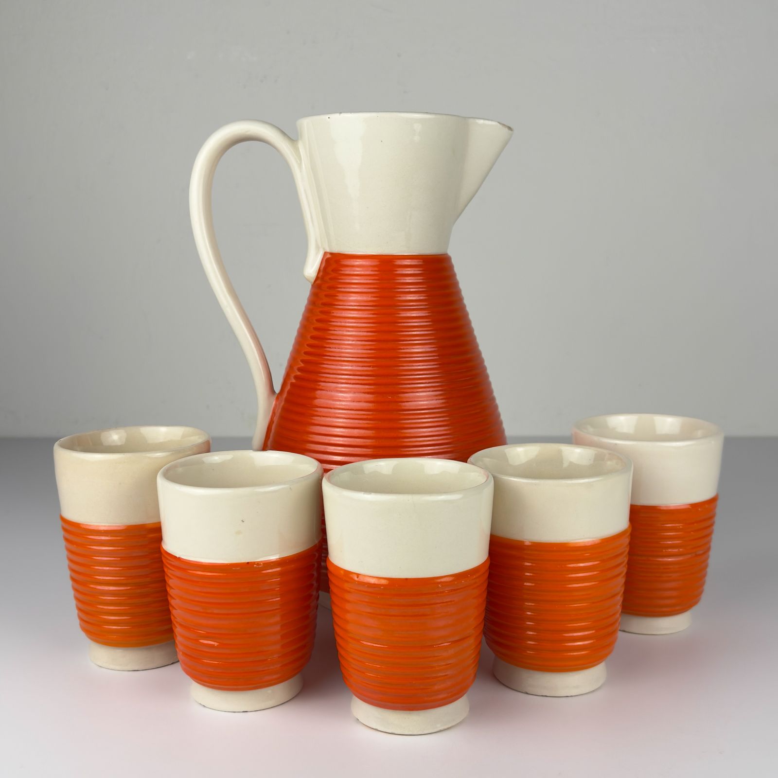 photo for sale Vintage Set Of Water From Ceramiche Rometti Umbertide, Italy 1930s