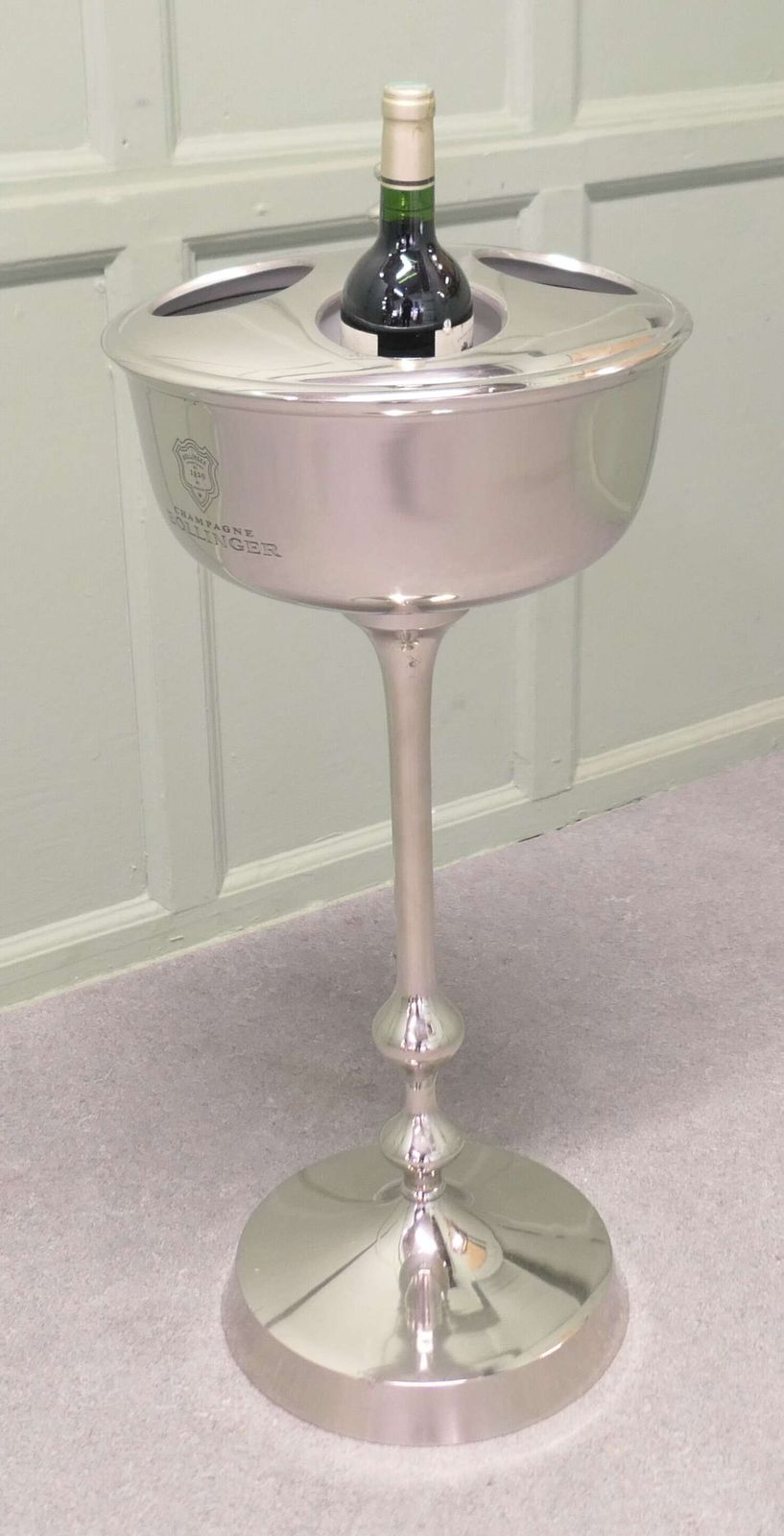 Mid Century Floor Standing Chrome Champaign Ice Bucket photo vinterior