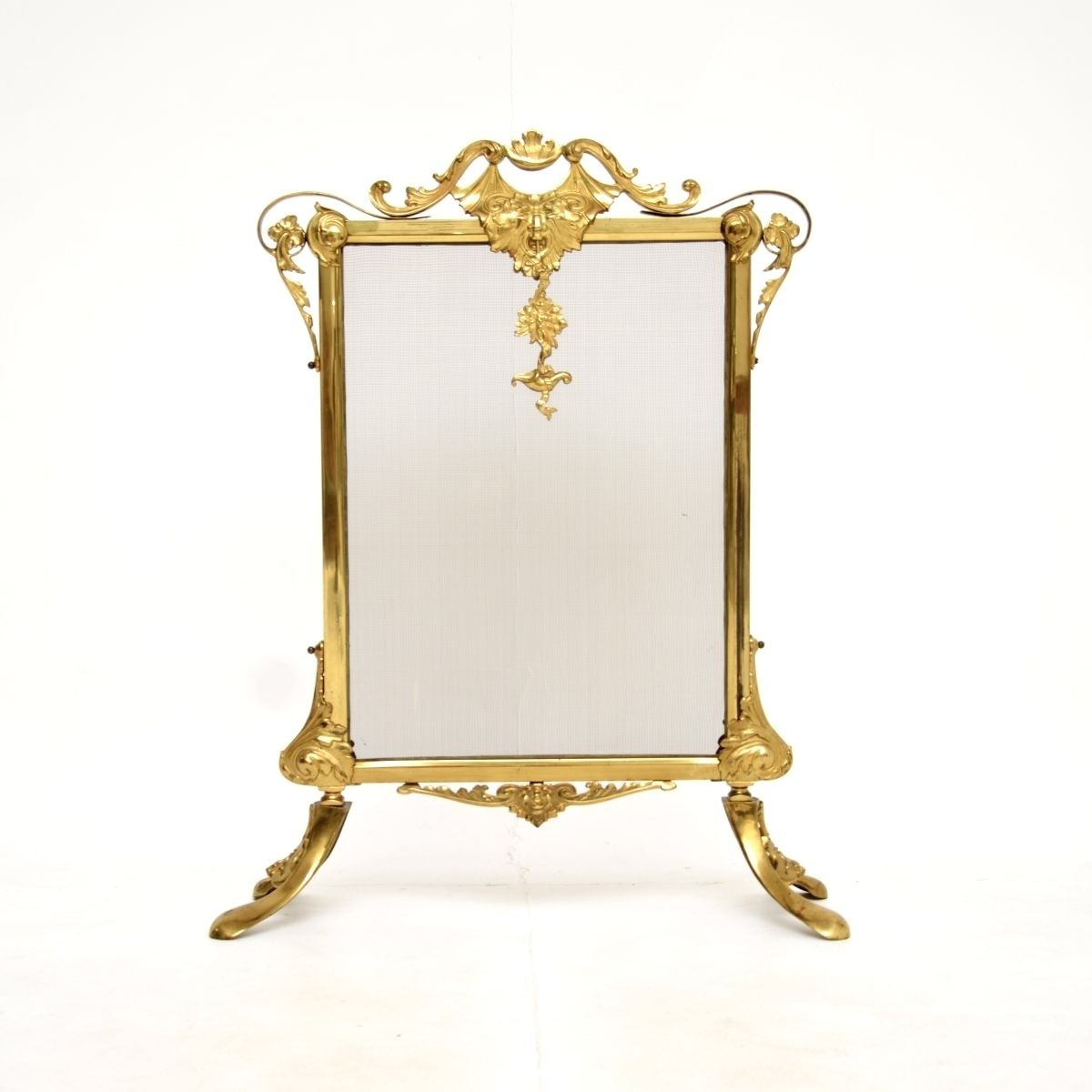 Antique French Gilt Metal Fire Screen photo furniture