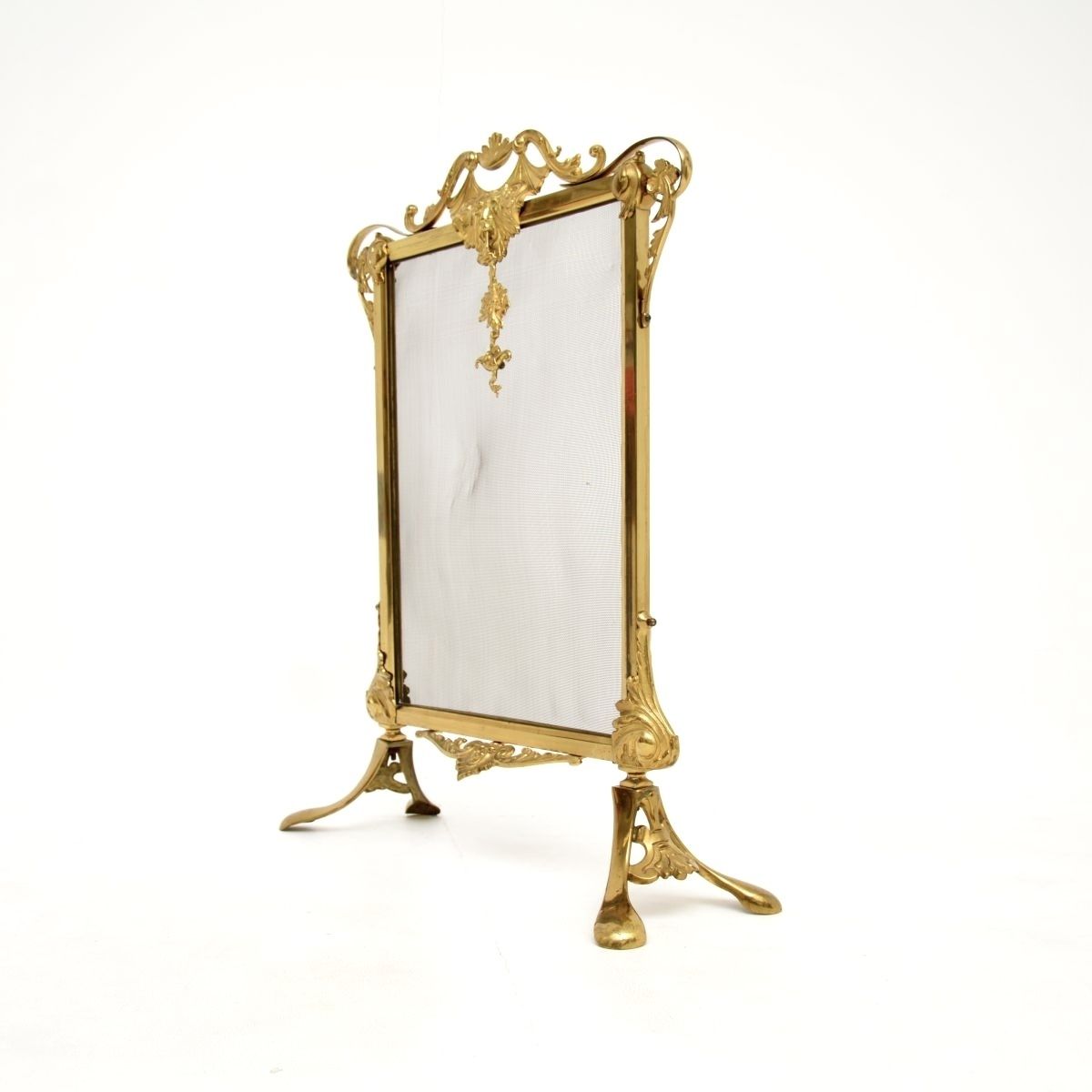 Antique French Gilt Metal Fire Screen photo Home Fixtures