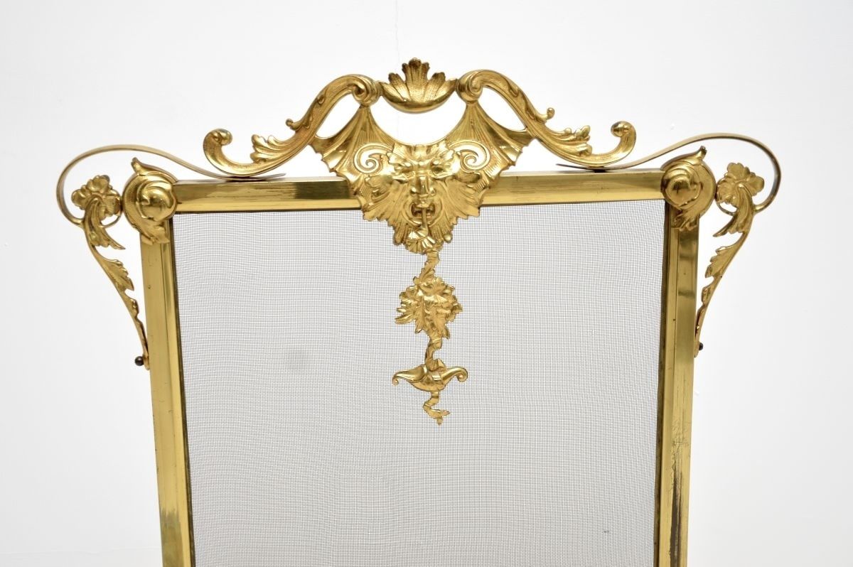 Antique French Gilt Metal Fire Screen photo 839.0
