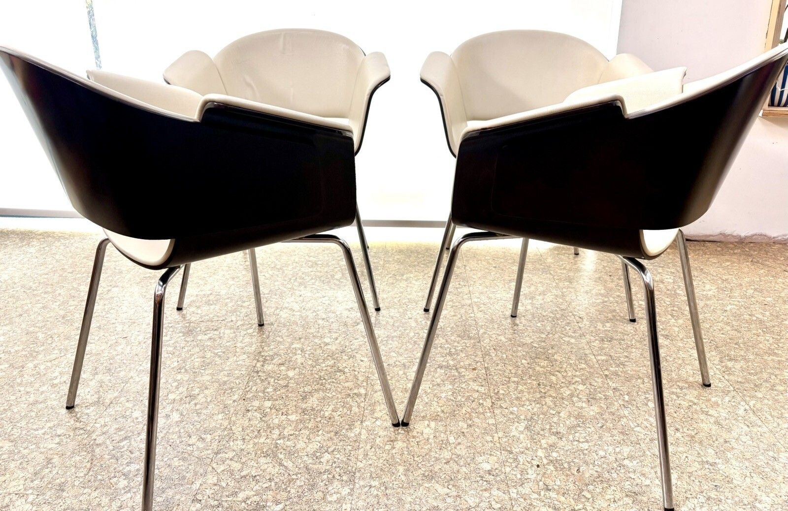 Mid Century Modern Bene Bent Plywood And Leather Dining Chairs Vintage Retro X 4 photo 475.0