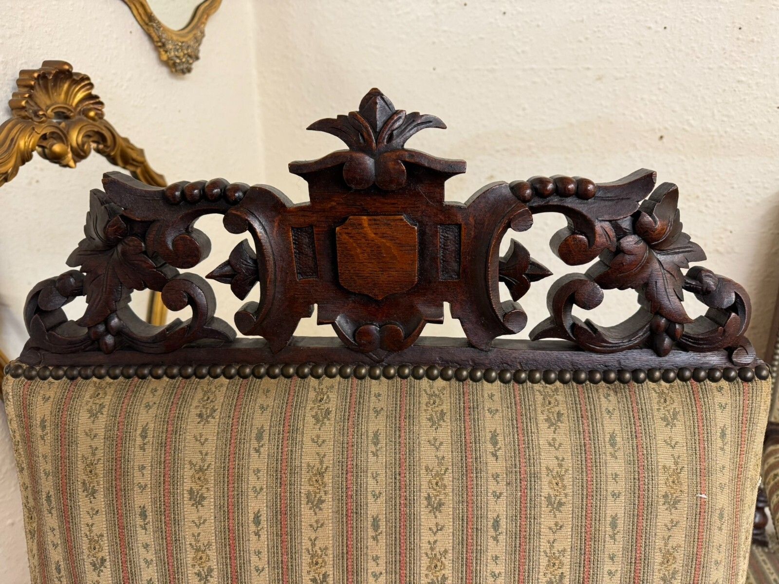 photo furniture Quality Antique French Carved Oak Settee And Two Matching Armchairs Circa 1900