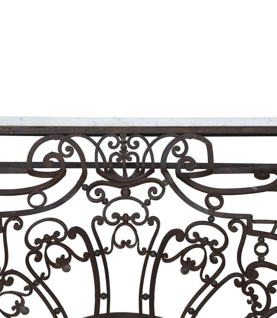 Large Late 18th Century French Hand Forged Iron Balcony Console photo furniture