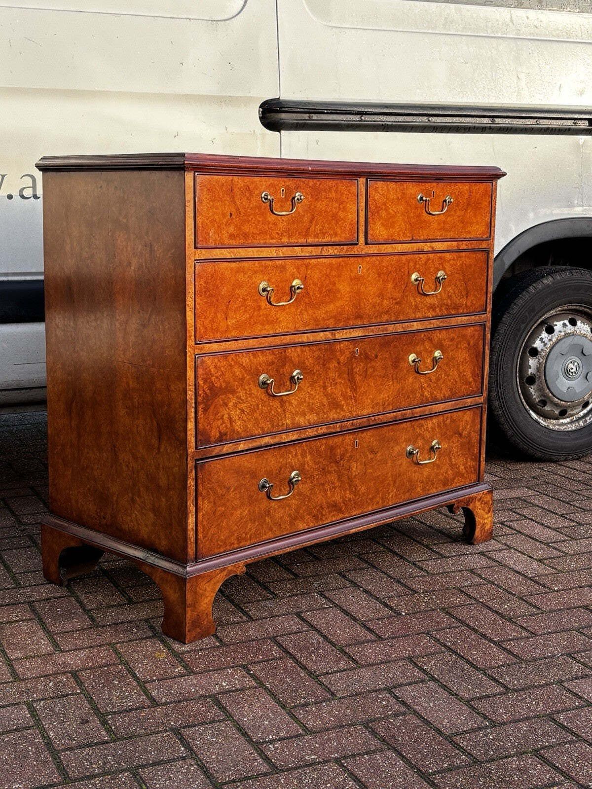 photo for sale Georgian Walnut Chest Of Drawers.