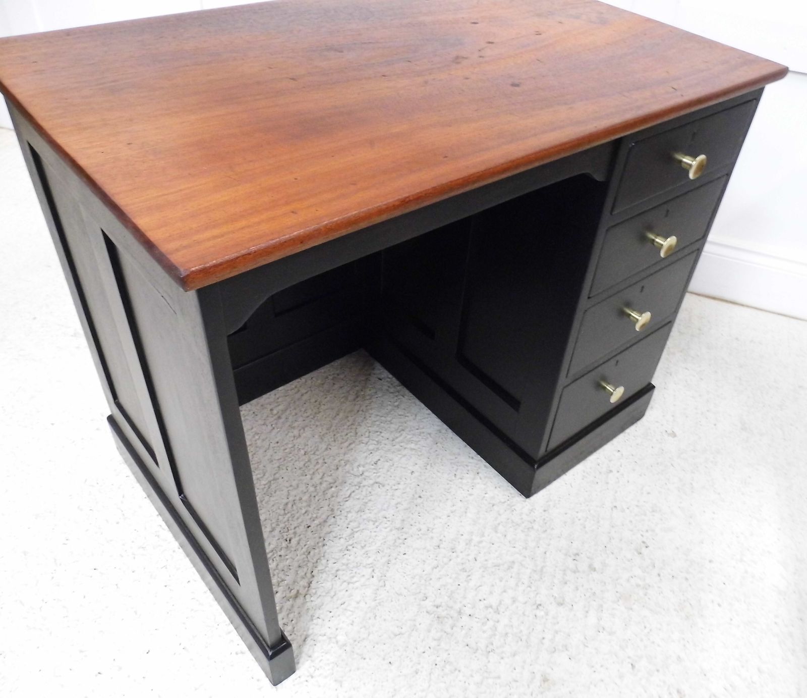 photo vinterior Antique Vintage Holland And Sons Of London Mahogany Panel Desk Shop Counter Unit