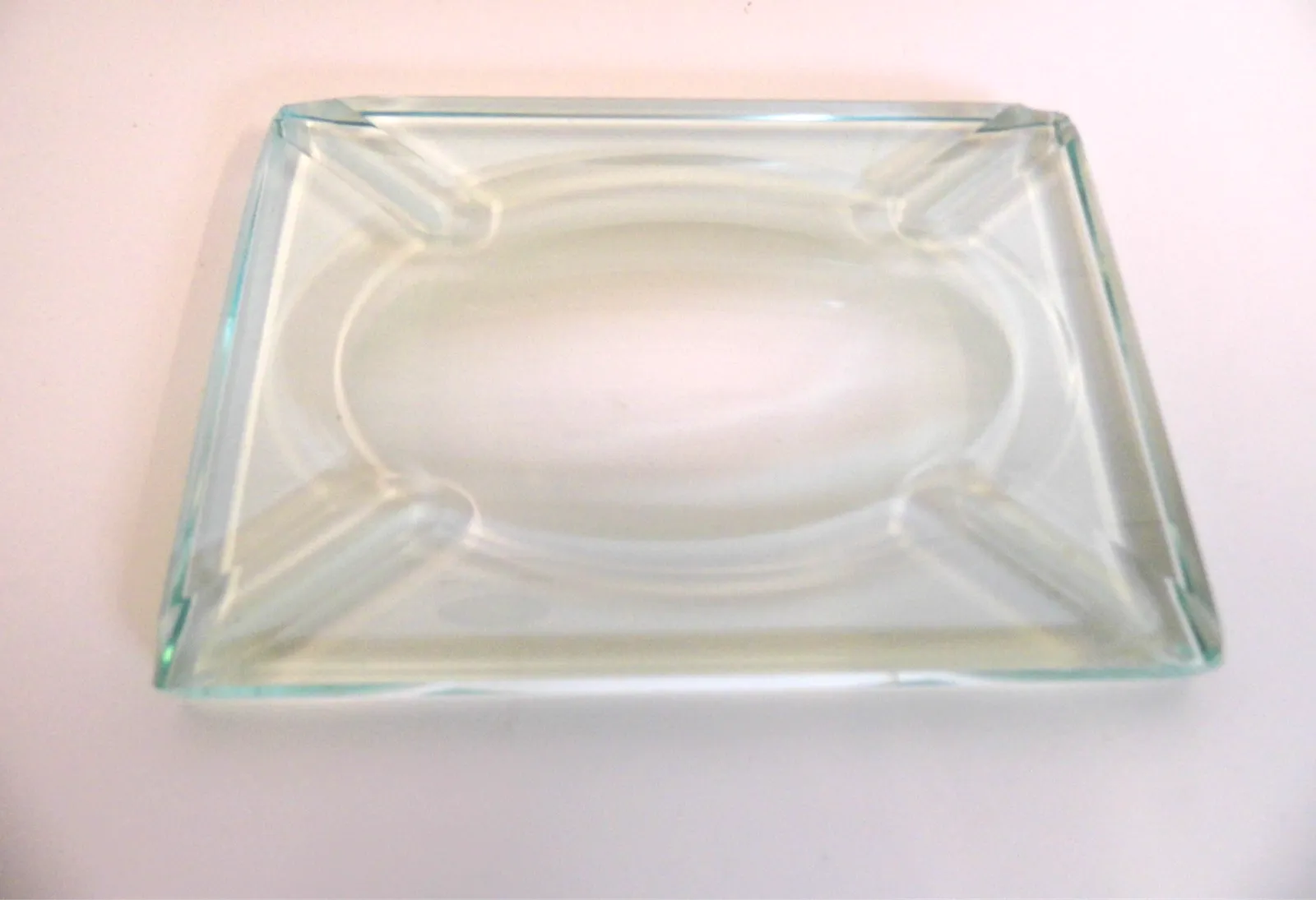 Vintage Italian Desk Top Fontana Arte 1960s Ashtray Glass And Faux Leather photo 175.0