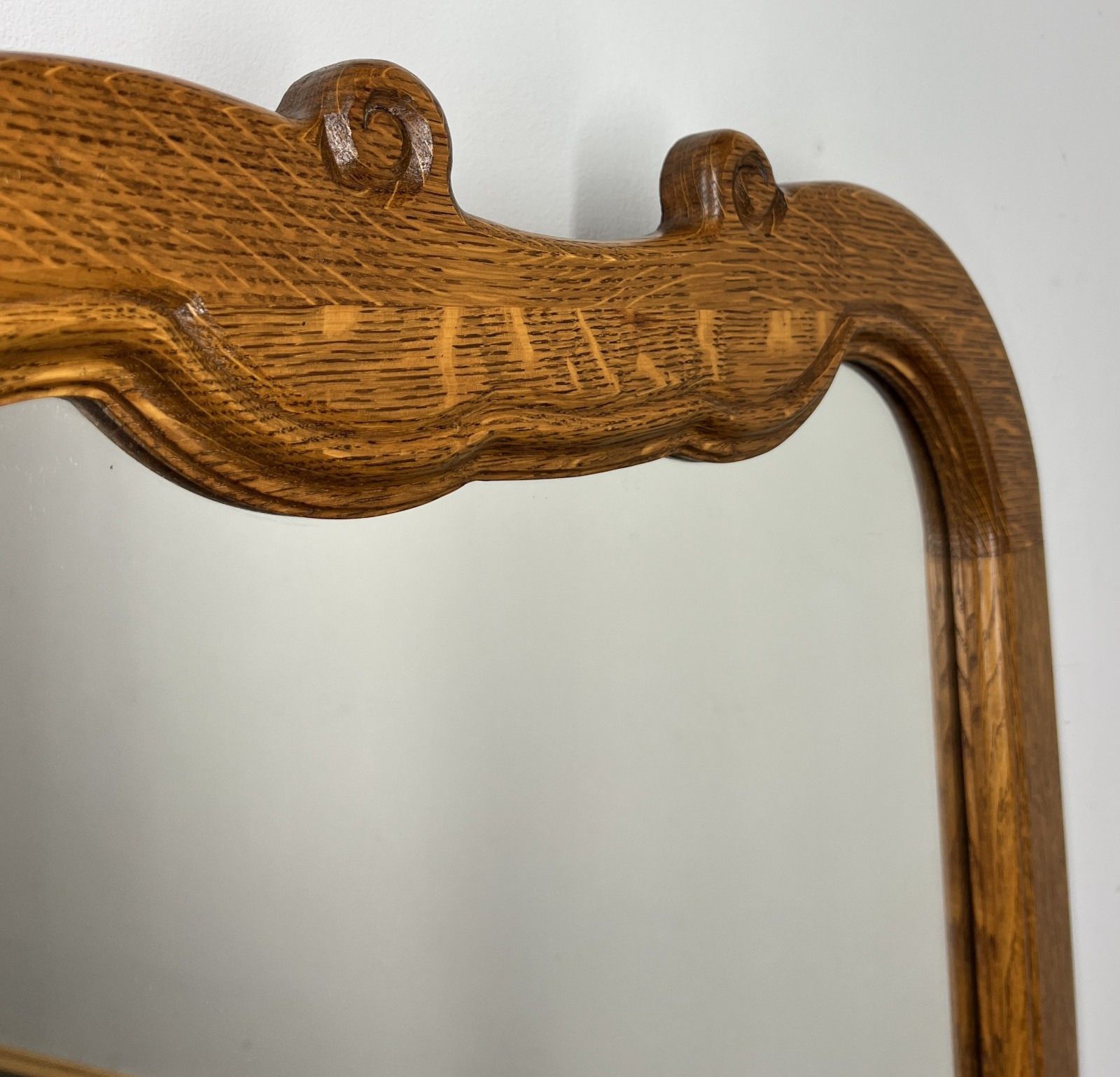 Vintage French Style Carved Wall Mirror Oak Ornate Wall Frame Lot 4545 photo buy