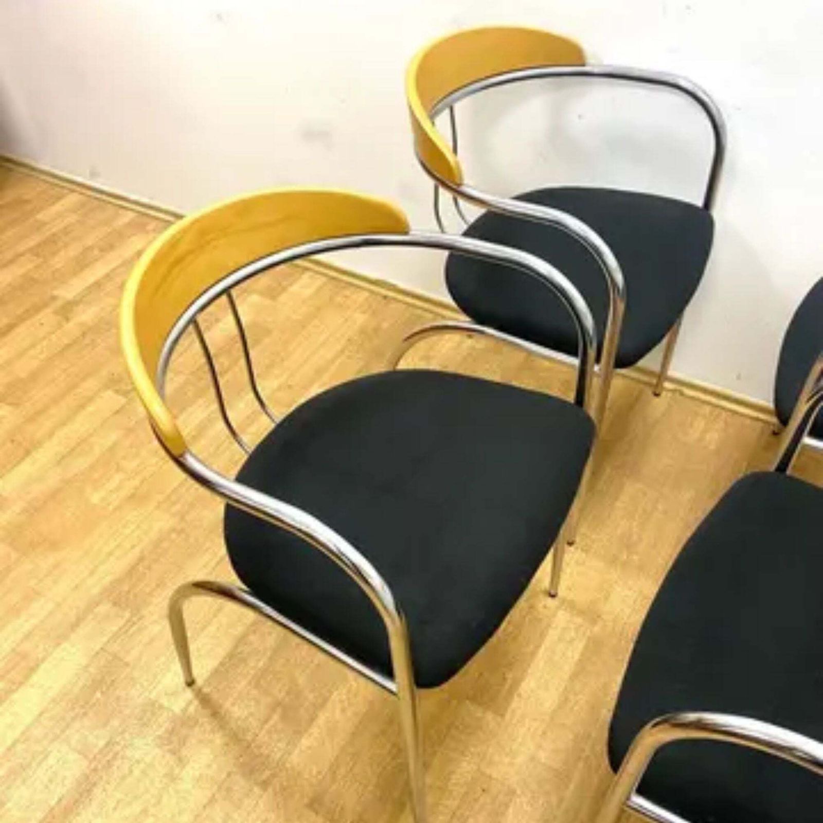 Retro Dining Set, Chrome Tube Frame, 1980s photo for sale
