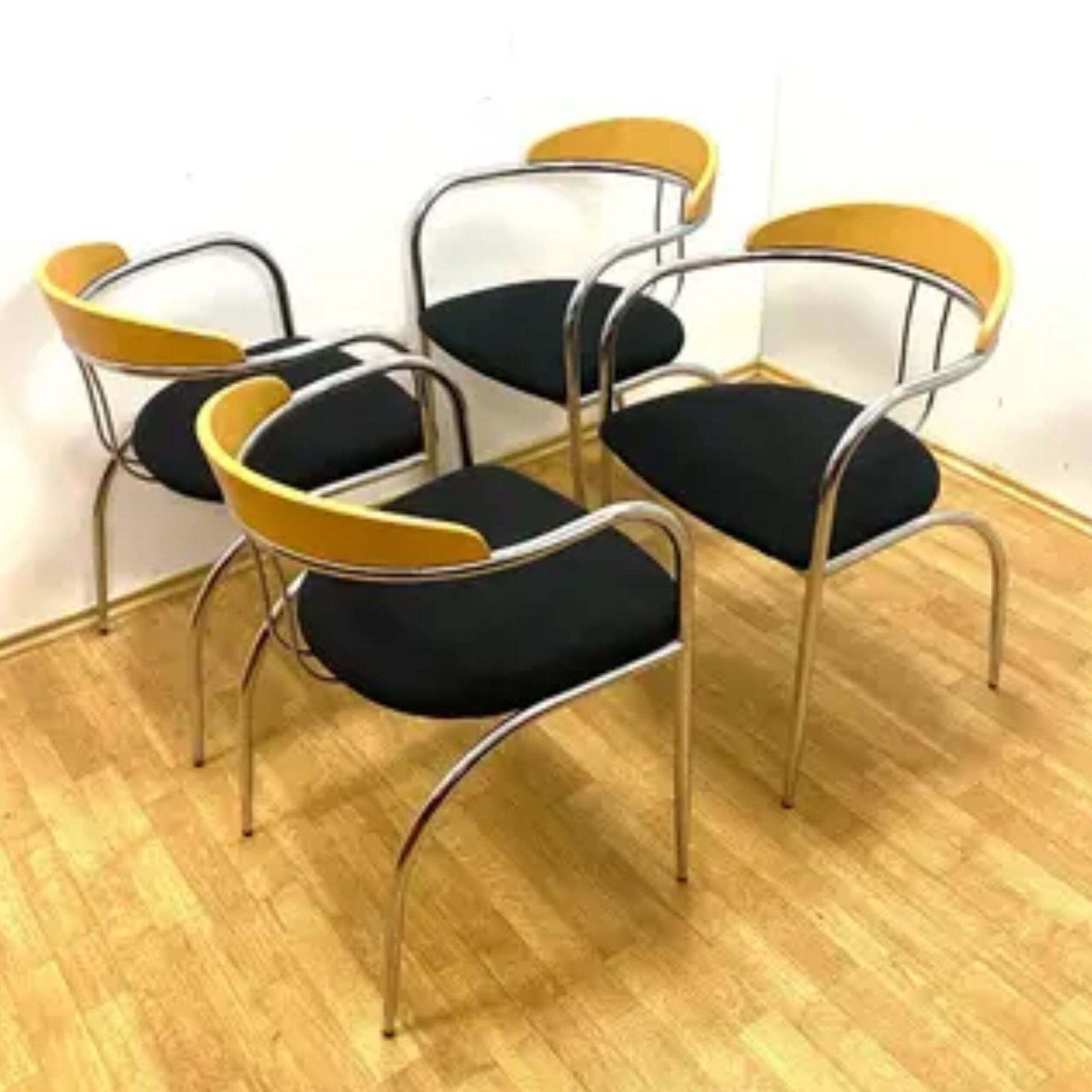 Retro Dining Set, Chrome Tube Frame, 1980s photo vinterior