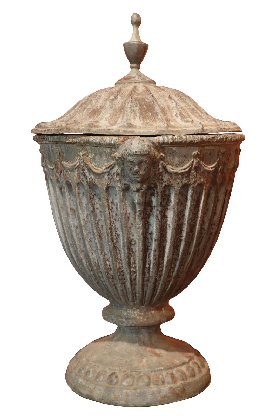 A Good Pair Of Early 20th Century Adam Style Lead Garden Urns With Covers photo furniture