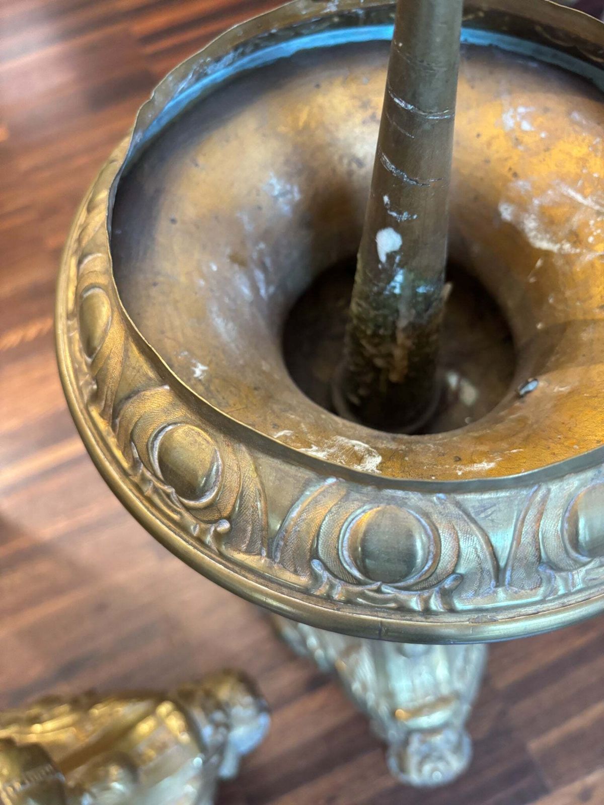 Pair Of 20th Century Metal Sheet Religious Candlesticks photo vintage