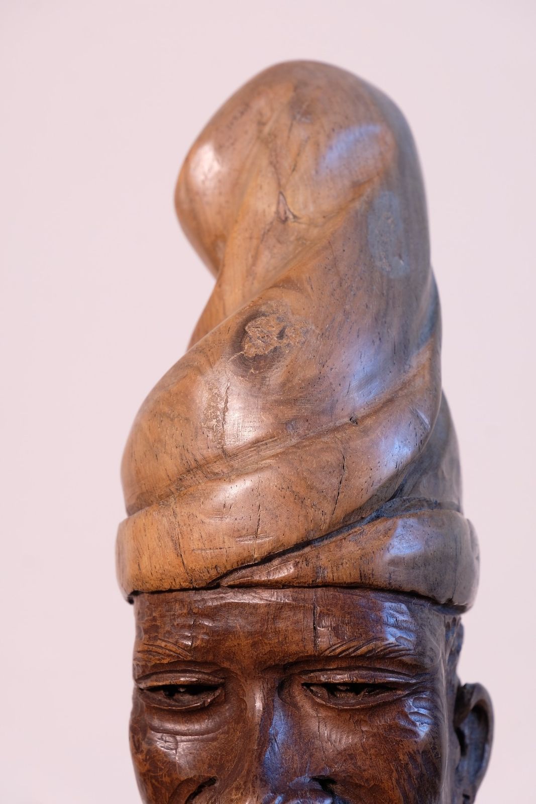 Art African Hand Carved Wooden Sculpture – Tribal Portrait Art (24.5cm) photo